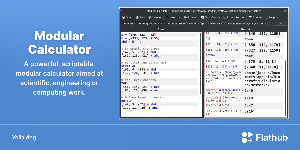 Asebded n Modular Calculator ɣef Linux | Flathub
