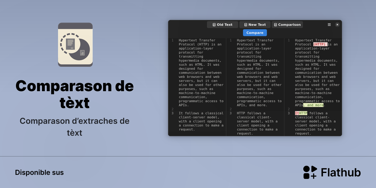 Installar Comparason de tèxt sus Linux | Flathub