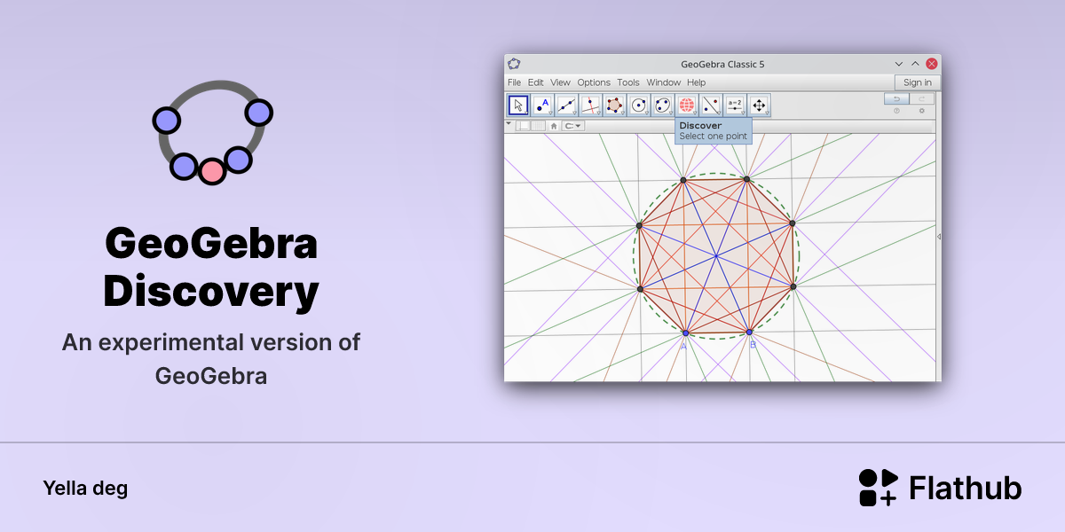 Asebded n GeoGebra Discovery ɣef Linux | Flathub
