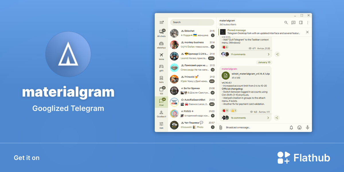 Install materialgram on Linux | Flathub