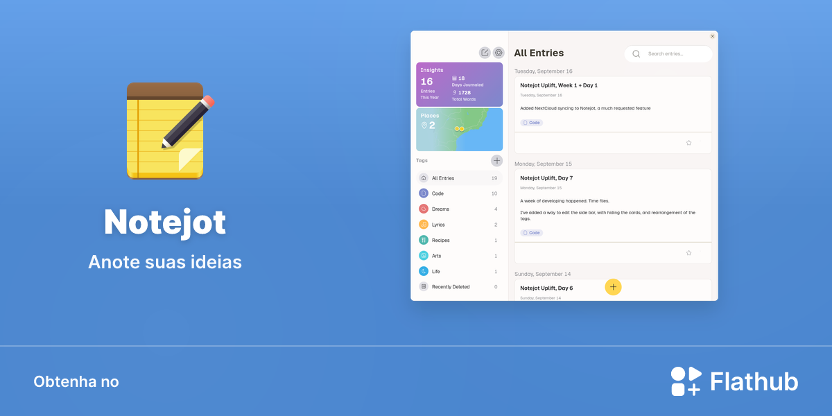 Instalar Notejot no Linux | Flathub