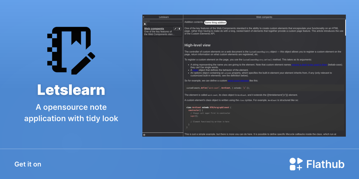 Install Letslearn on Linux | Flathub