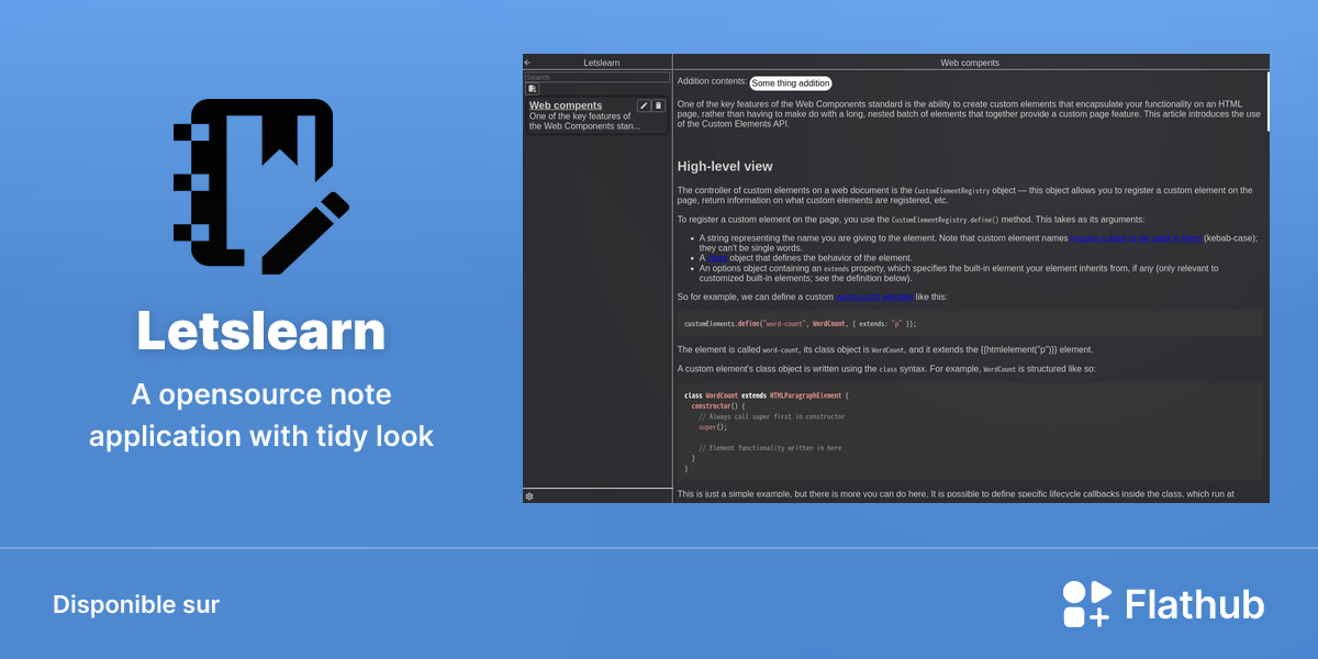 Installer Letslearn sur Linux | Flathub