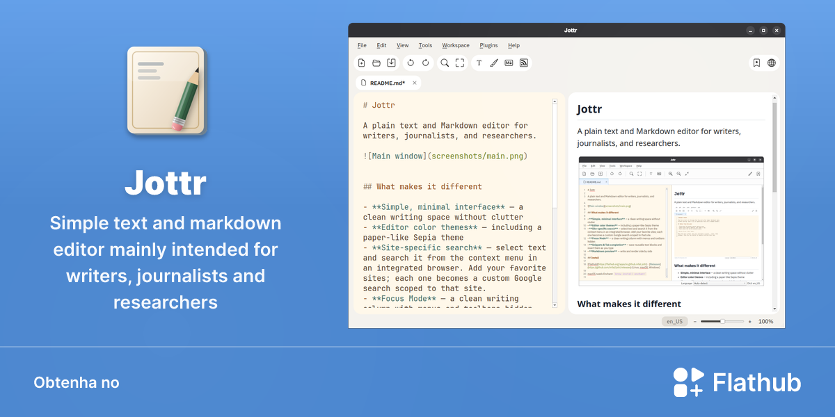 Instalar Jottr no Linux | Flathub