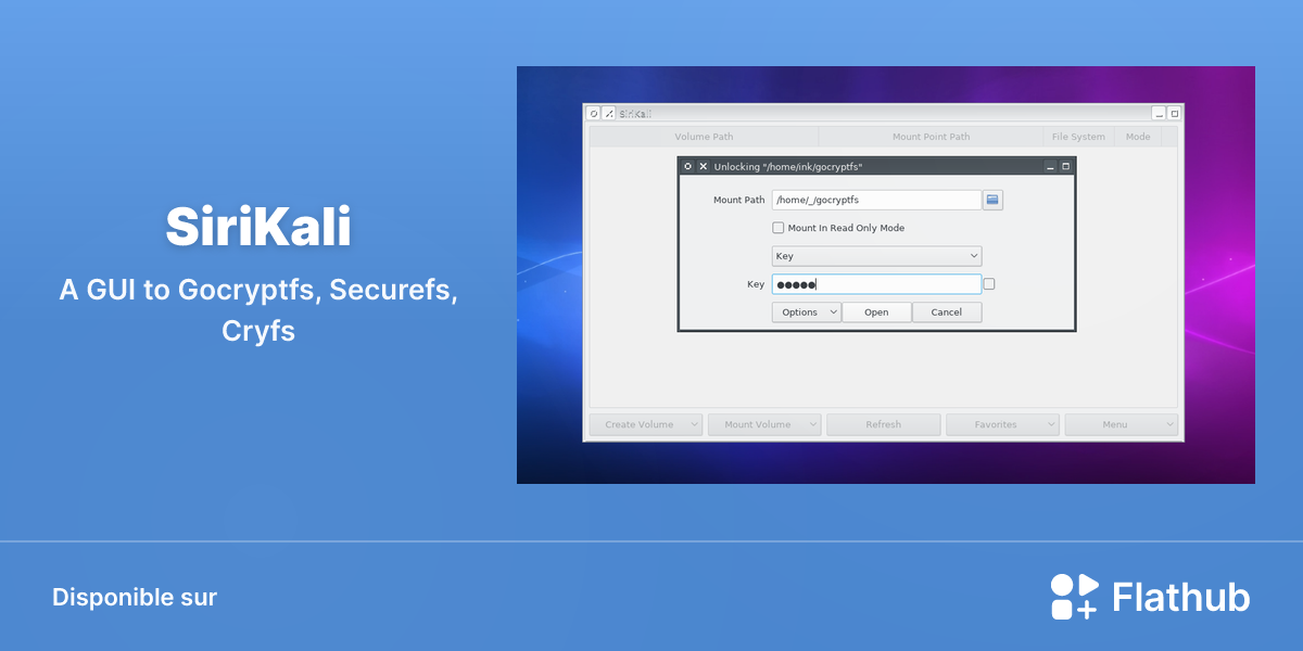 Installer SiriKali sur Linux | Flathub