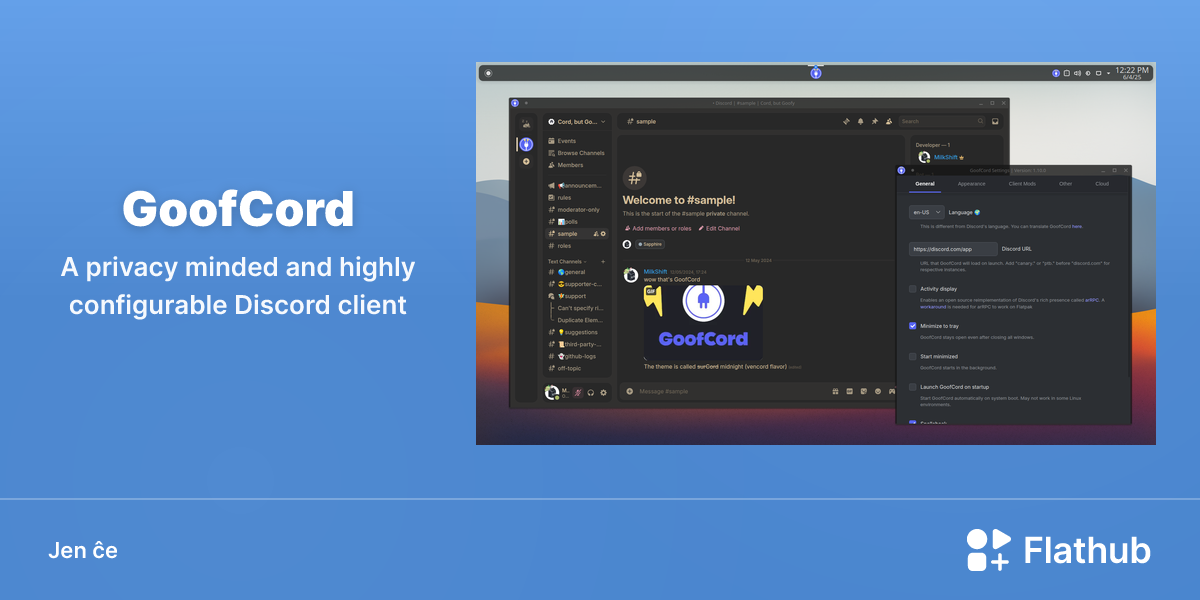 Instali GoofCord sur Linux | Flathub
