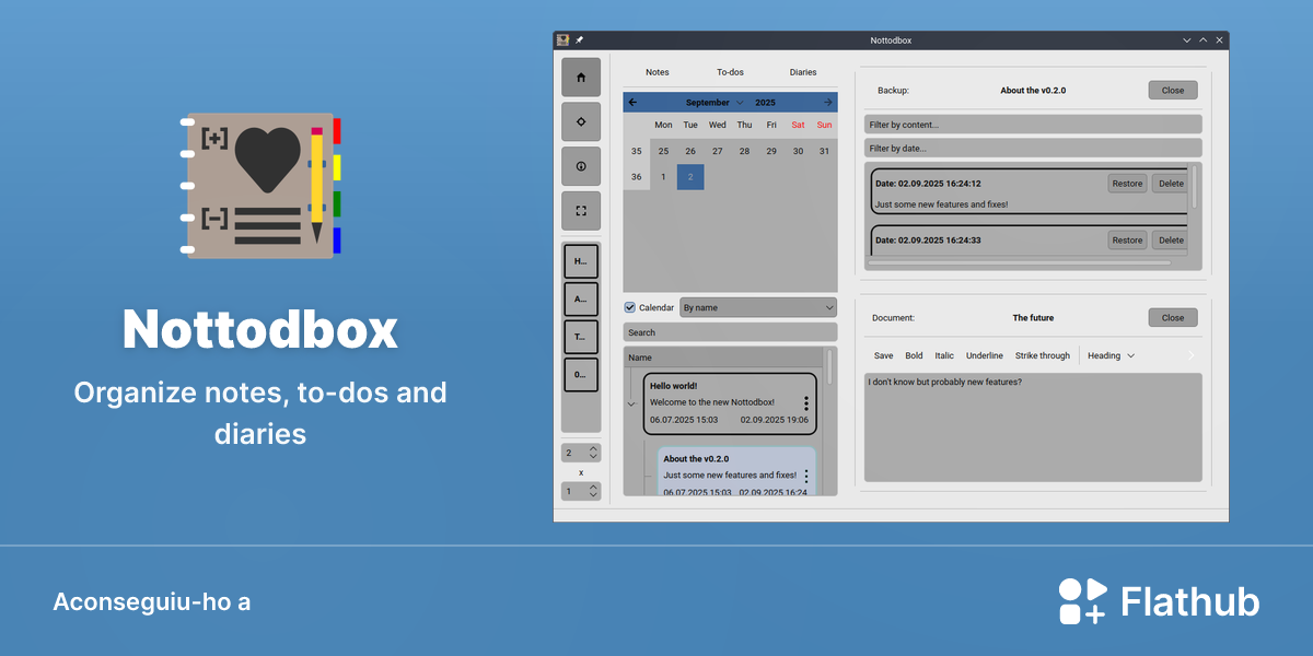 Instal·leu Nottodbox a Linux | Flathub