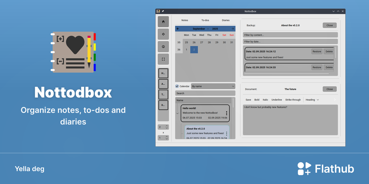 Asebded n Nottodbox ɣef Linux | Flathub