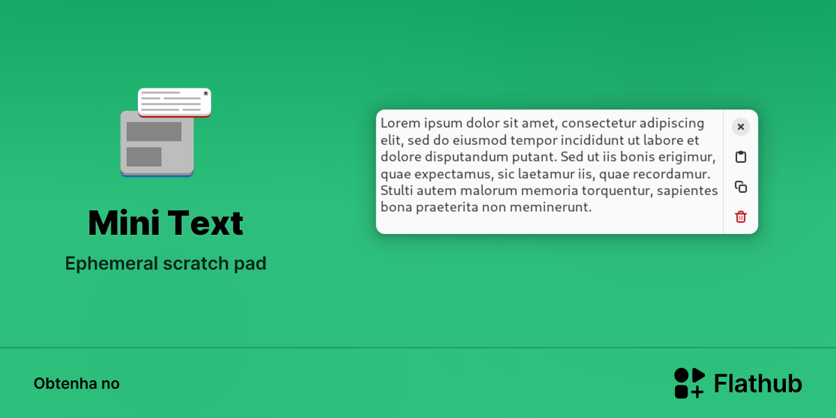Instalar Mini Text no Linux | Flathub