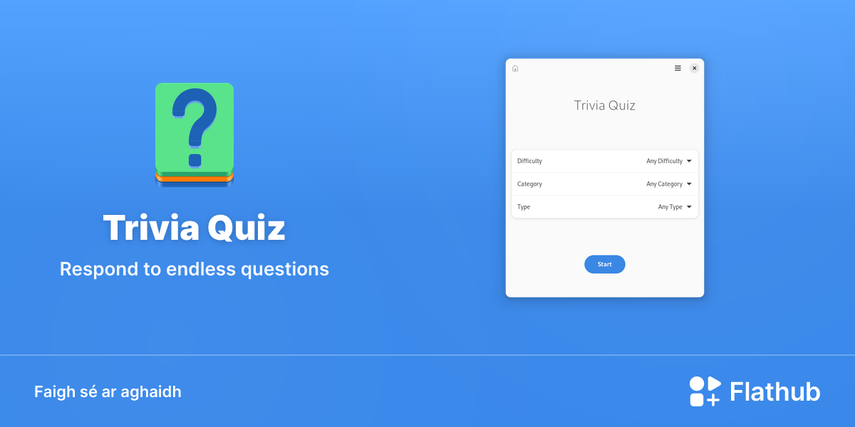 Suiteáil Trivia Quiz ar Linux | Flathub