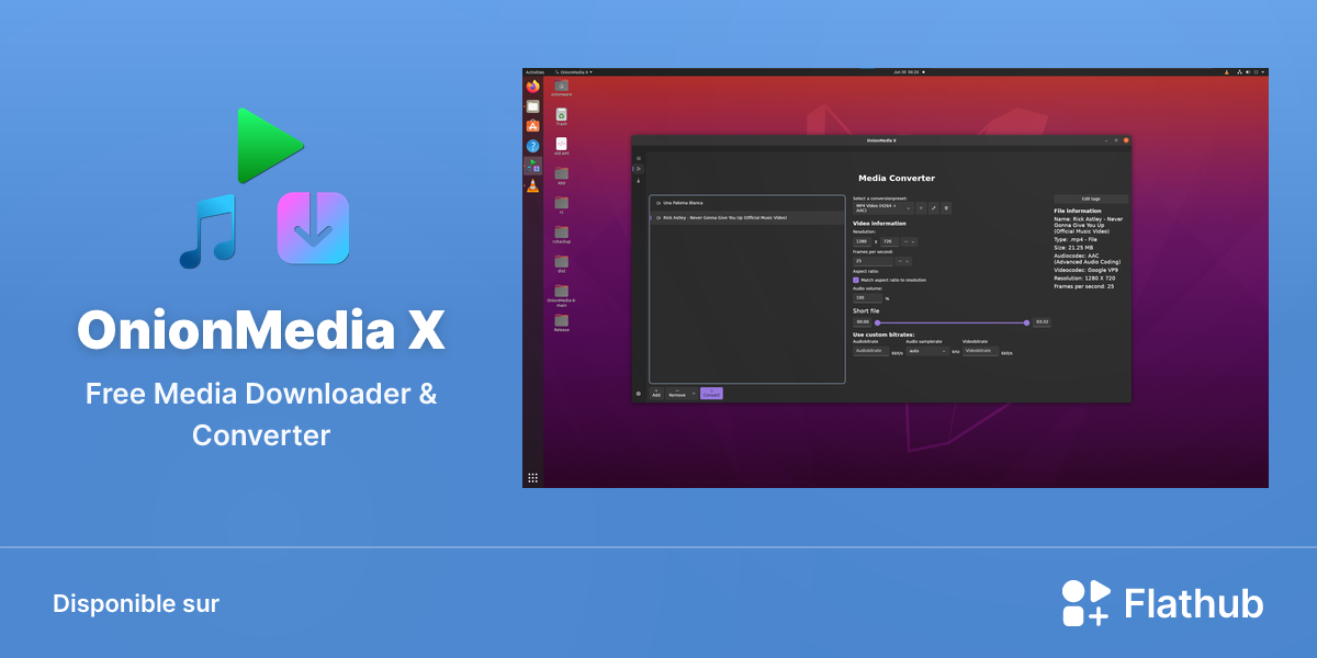 Installer OnionMedia X sur Linux | Flathub