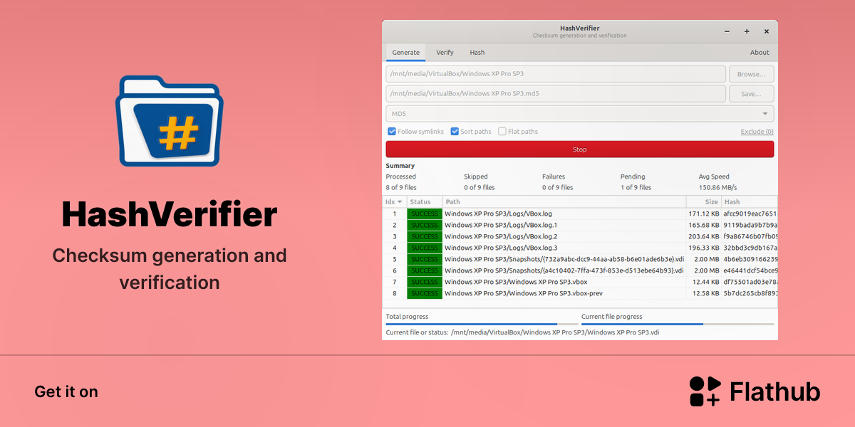 Install HashVerifier on Linux | Flathub