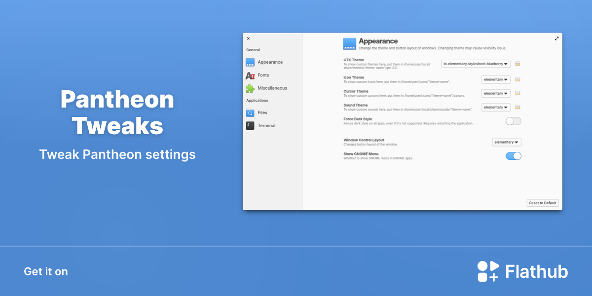 Install Pantheon Tweaks on Linux | Flathub