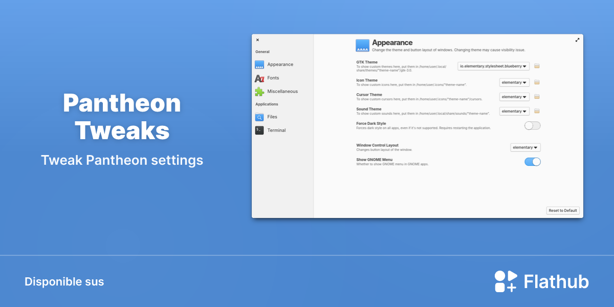 Installar Pantheon Tweaks sus Linux | Flathub