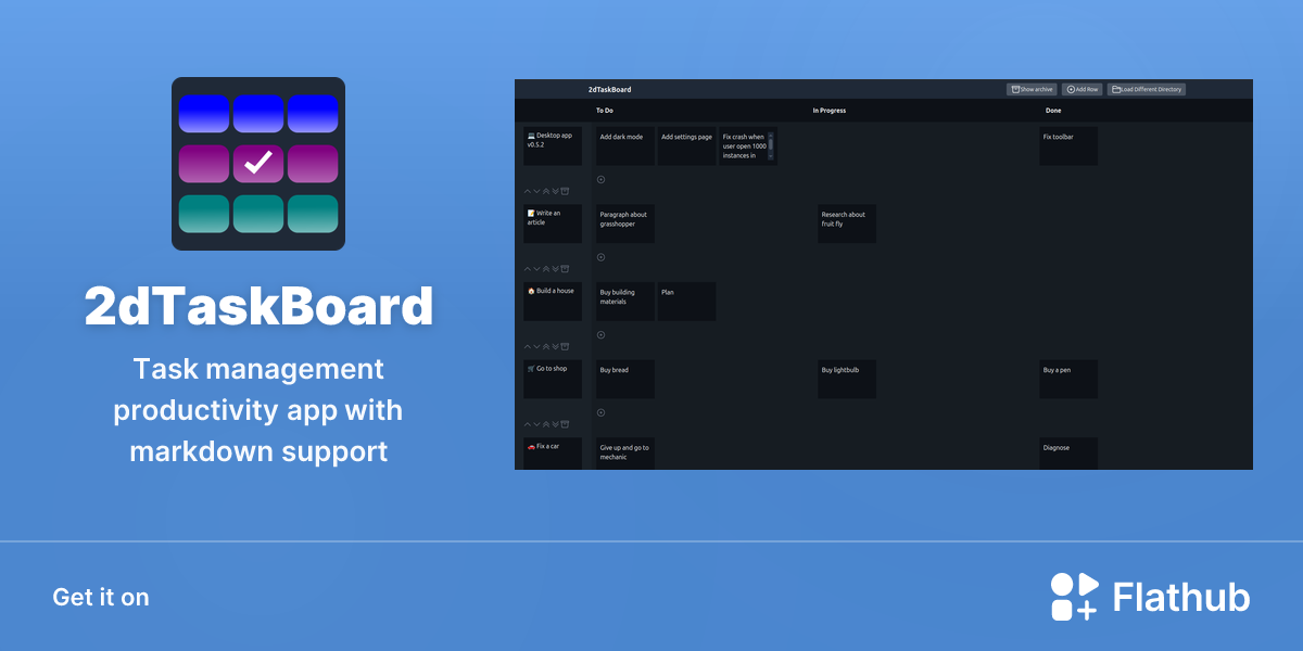 Install 2dTaskBoard on Linux | Flathub