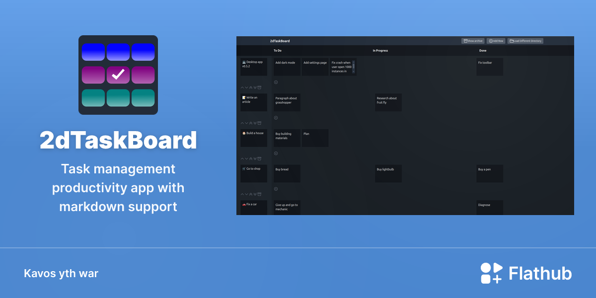 Lea 2dTaskBoard war Linux | Flathub