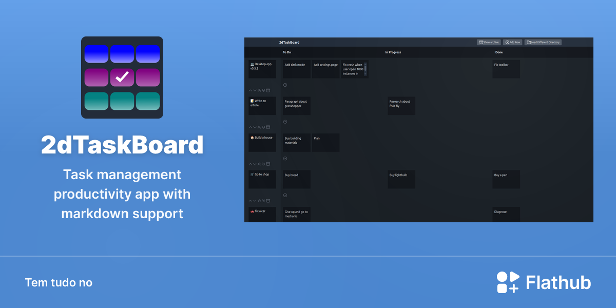 Instalar 2dTaskBoard no Linux | Flathub
