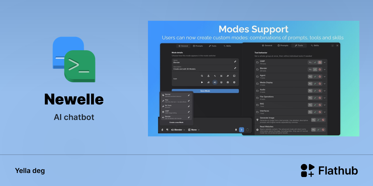 Asebded n Newelle ɣef Linux | Flathub