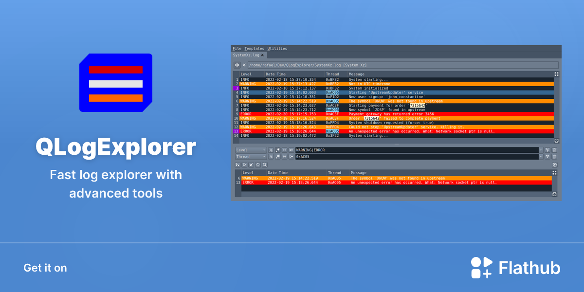 Install QLogExplorer on Linux | Flathub