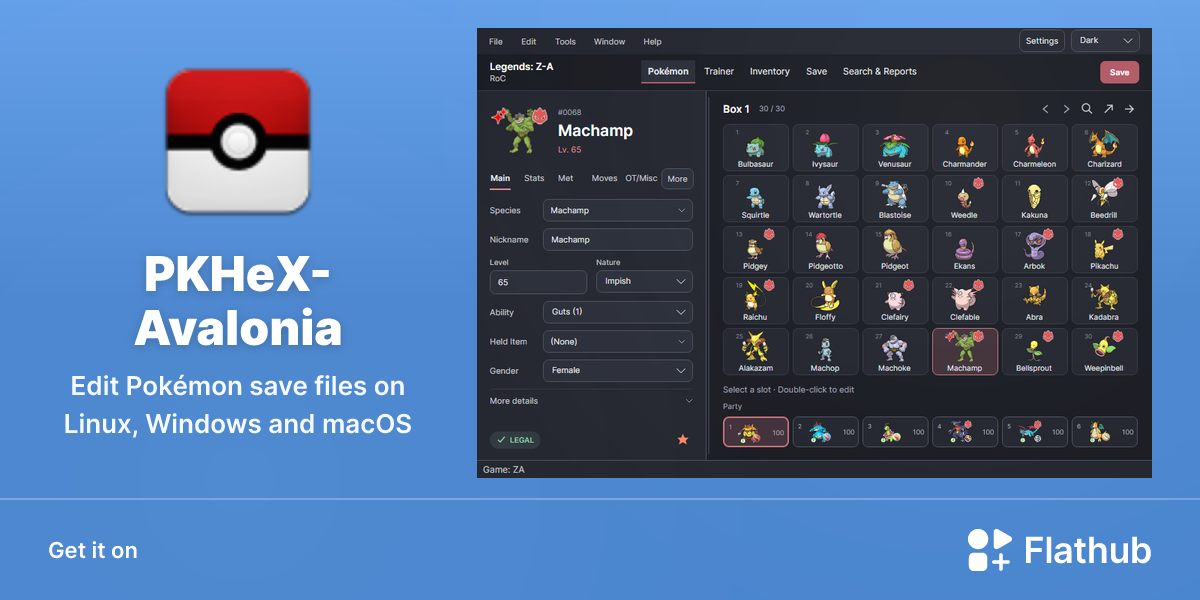 Install PKHeX-Avalonia on Linux | Flathub