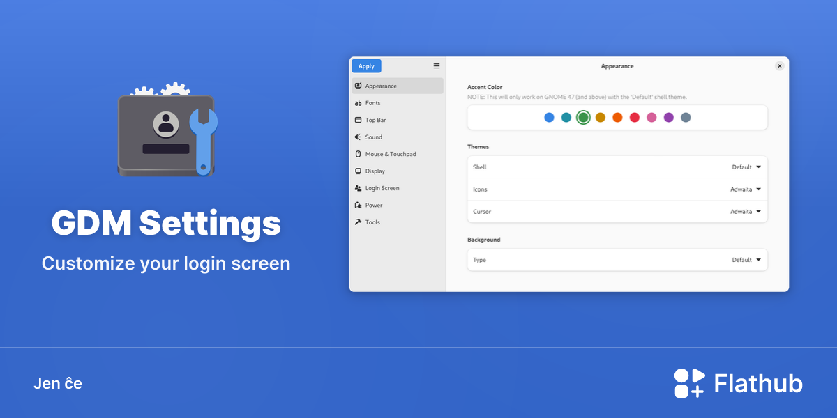 Instali GDM Settings sur Linux | Flathub