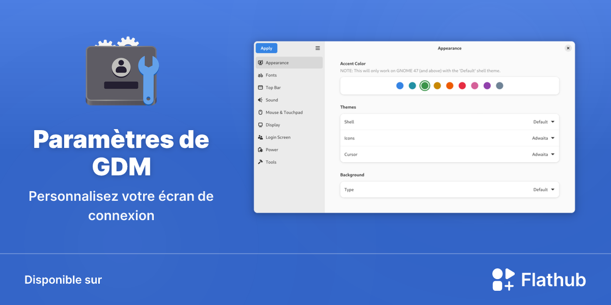 Installer Paramètres de GDM sur Linux | Flathub