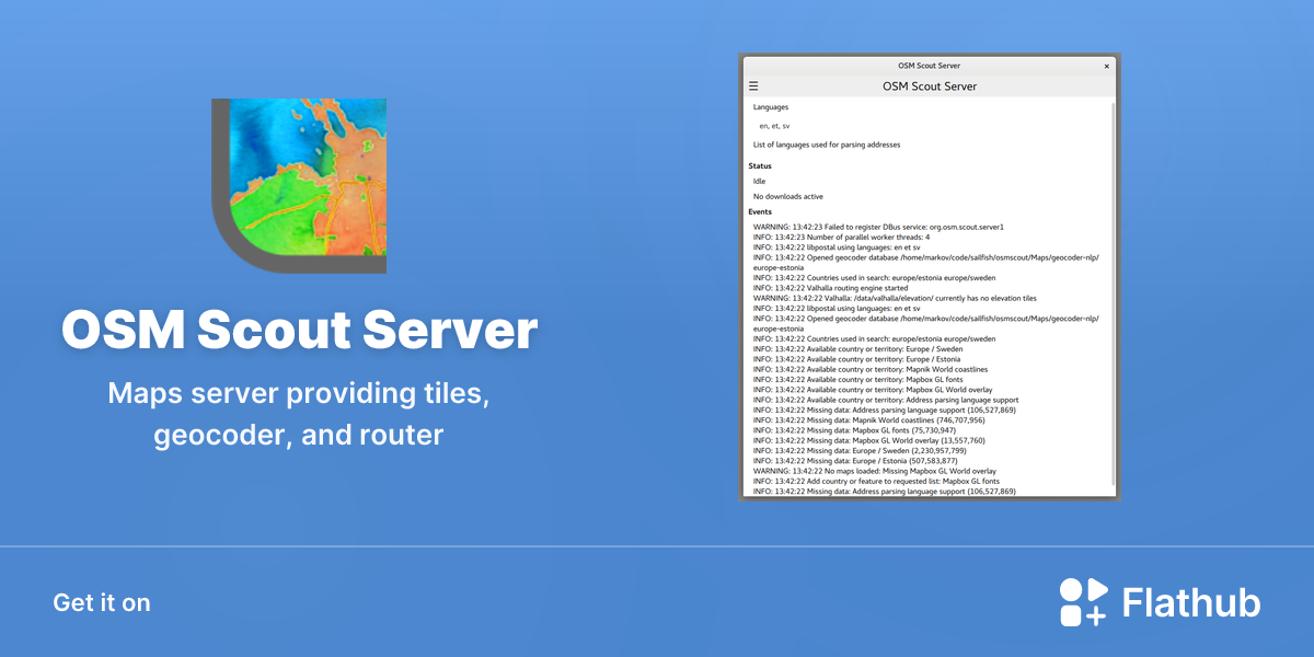 Install OSM Scout Server on Linux | Flathub