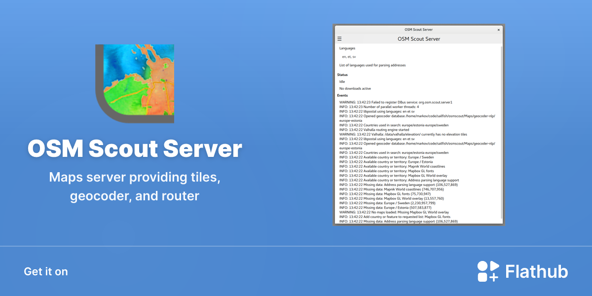 Install OSM Scout Server on Linux | Flathub