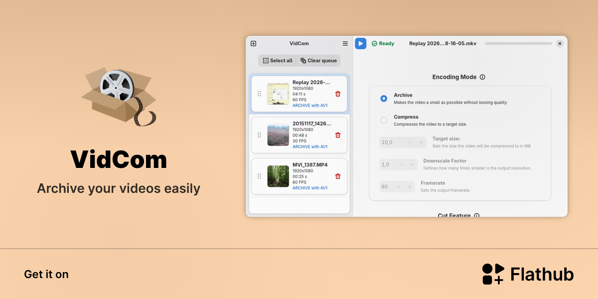 Install VidCom on Linux | Flathub