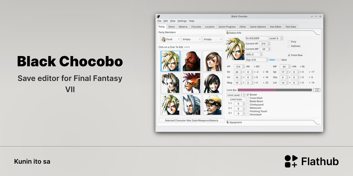 I-install ang Black Chocobo sa Linux | Flathub