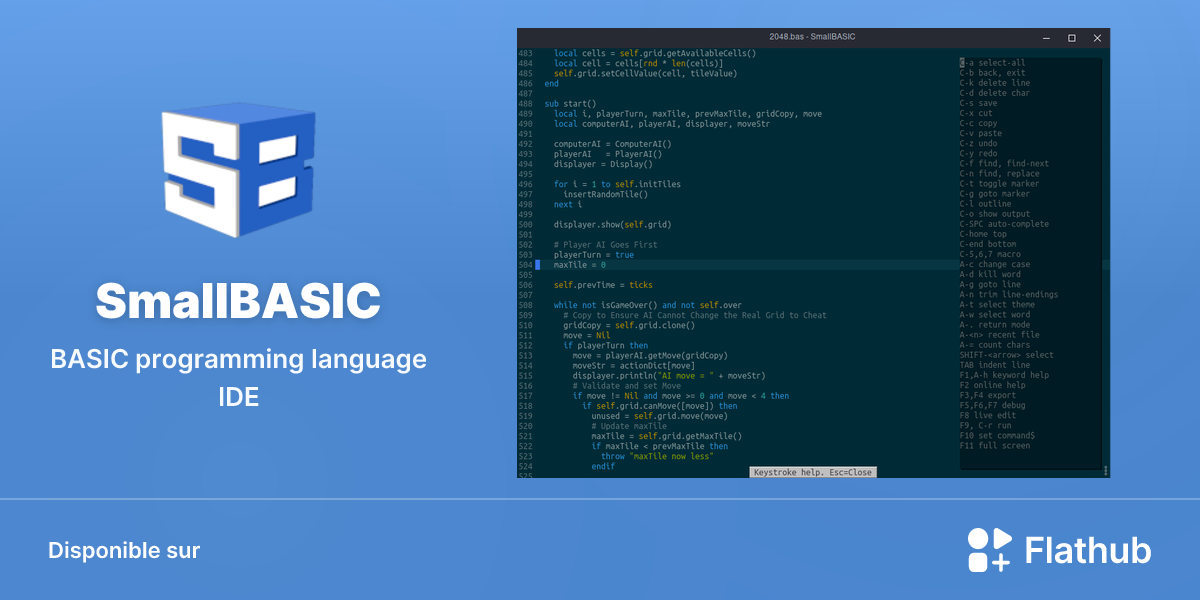 Installer SmallBASIC sur Linux | Flathub