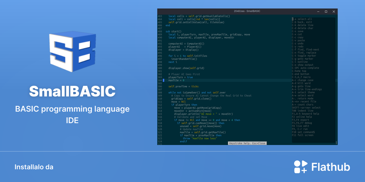 Installa SmallBASIC su Linux | Flathub