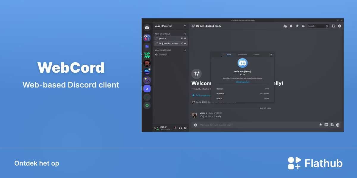 Installeer WebCord op Linux | Flathub