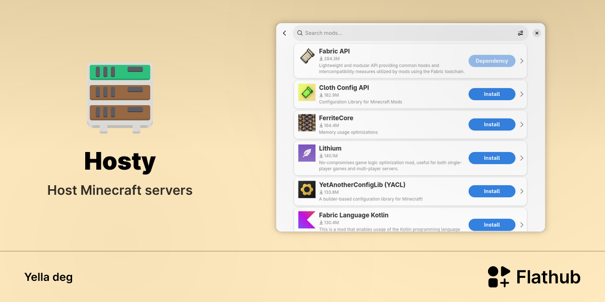 Asebded n Hosty ɣef Linux | Flathub