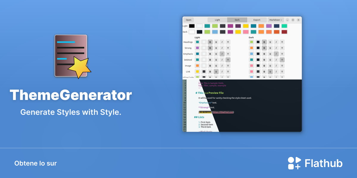 Installar ThemeGenerator sur Linux | Flathub