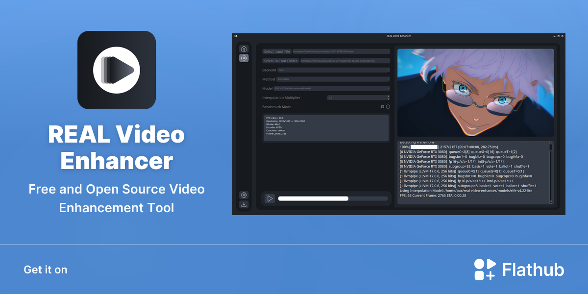Install REAL Video Enhancer on Linux | Flathub