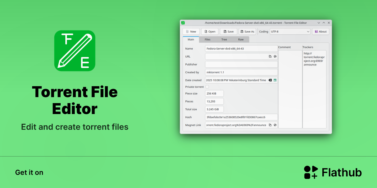 Install Torrent File Editor on Linux | Flathub