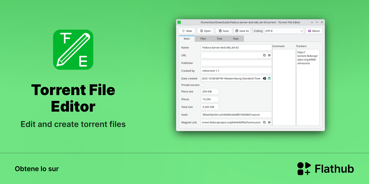 Installar Torrent File Editor sur Linux | Flathub