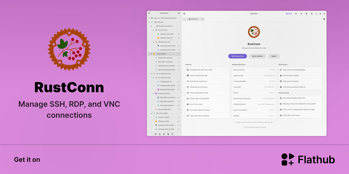 Install RustConn on Linux | Flathub