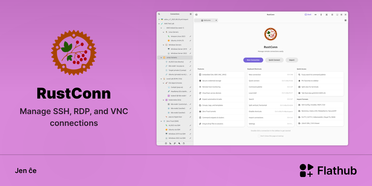 Instali RustConn sur Linux | Flathub