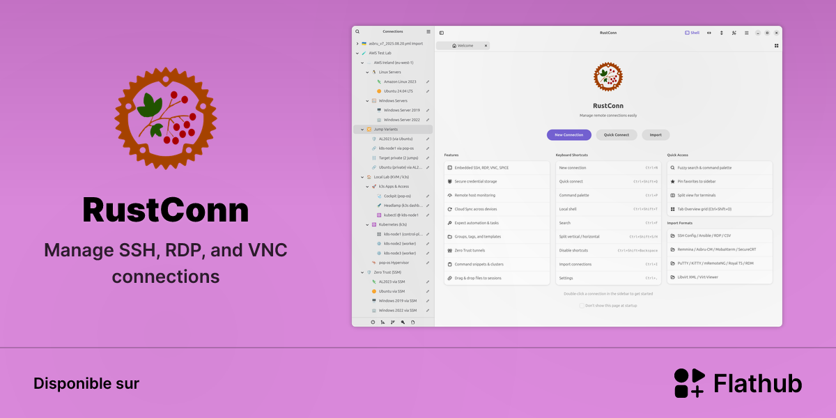 Installer RustConn sur Linux | Flathub