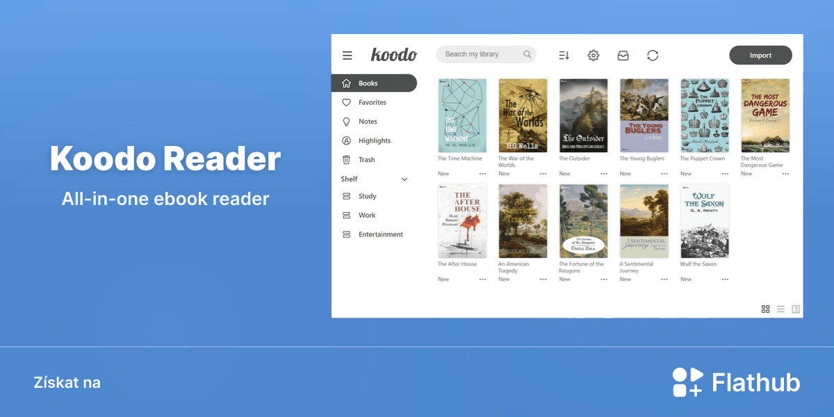 Nainstalovat aplikaci Koodo Reader na Linux | Flathub
