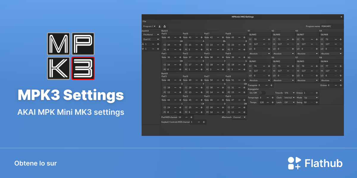 Installar MPK3 Settings sur Linux | Flathub