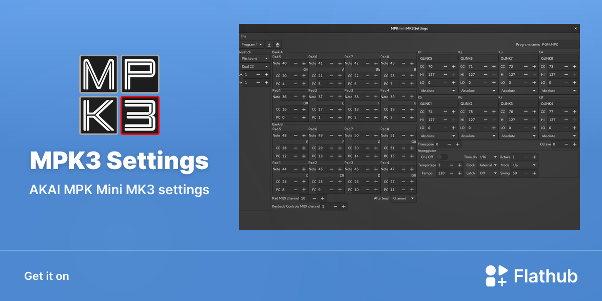 Install MPK3 Settings on Linux | Flathub