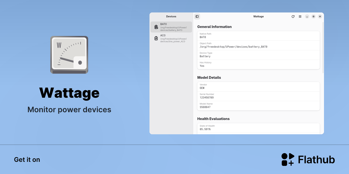 Install Wattage on Linux | Flathub