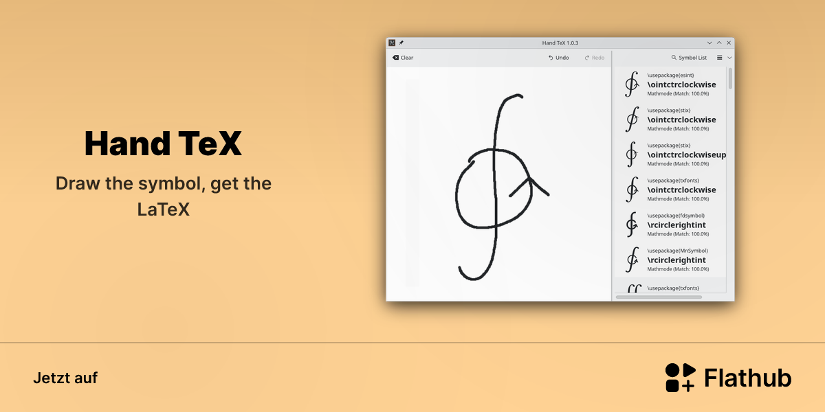 Hand TeX auf Linux installieren | Flathub
