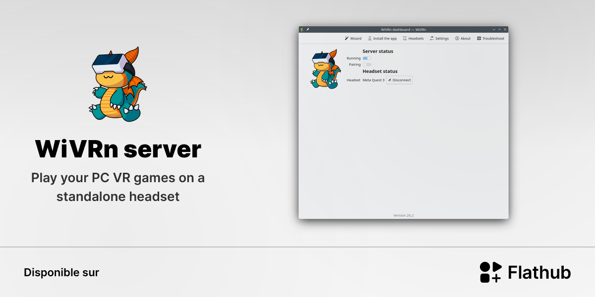 Installer WiVRn server sur Linux | Flathub