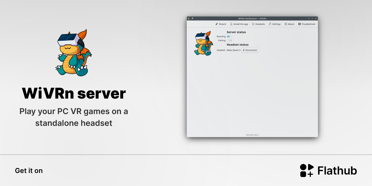 Install WiVRn server on Linux | Flathub