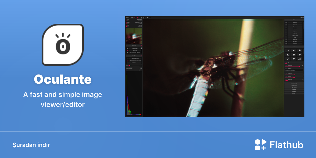 Oculante uygulamasını Linux'ta kur | Flathub
