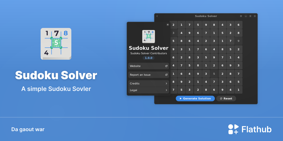 Staliañ Sudoku Solver war Linux | Flathub